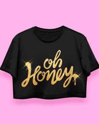 Oh, honey! crop-top (playera corta negra)