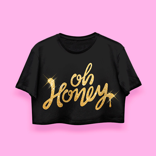 Oh, honey! crop-top (playera corta negra)