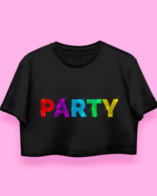 Party crop-top (playera corta negra)