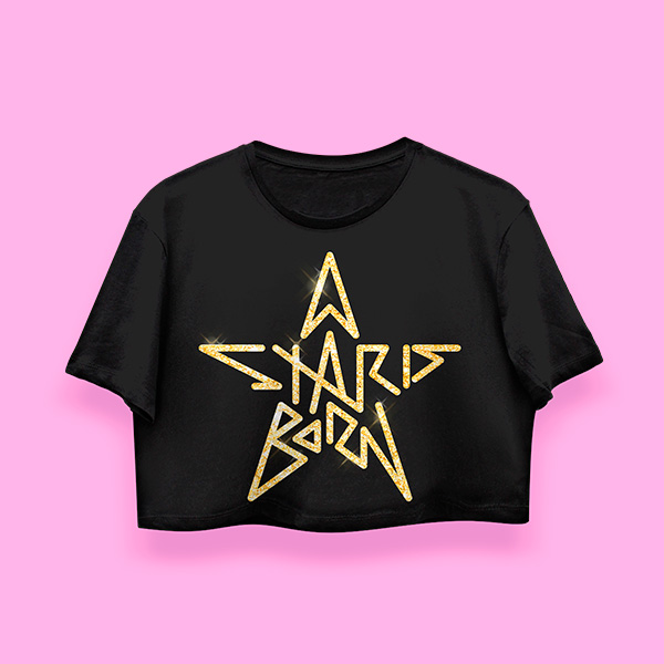 Lady Gaga A star is born crop-top (playera corta negra)