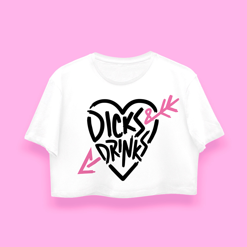 D and drinks crop-top (playera corta blanca)