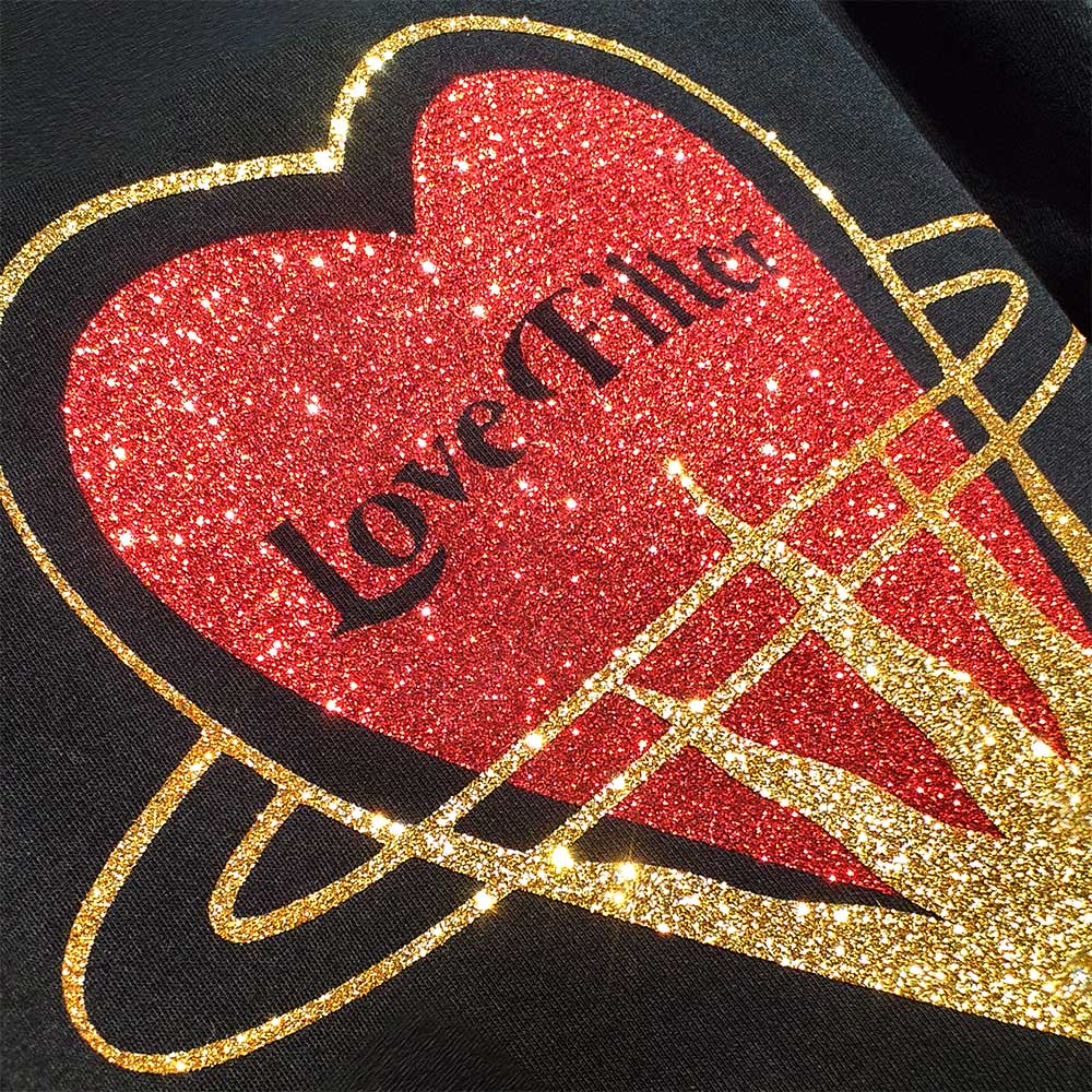 Love filter crop-top (playera corta negra) - Imagen 3