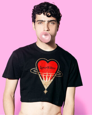 Love filter crop-top (playera corta negra)