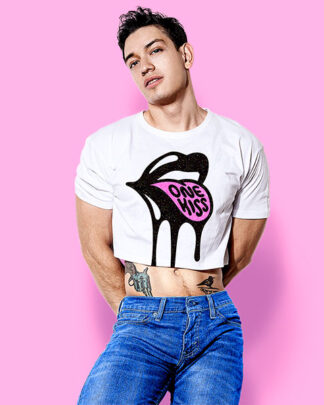 One -black- kiss crop-top (playera corta blanca)