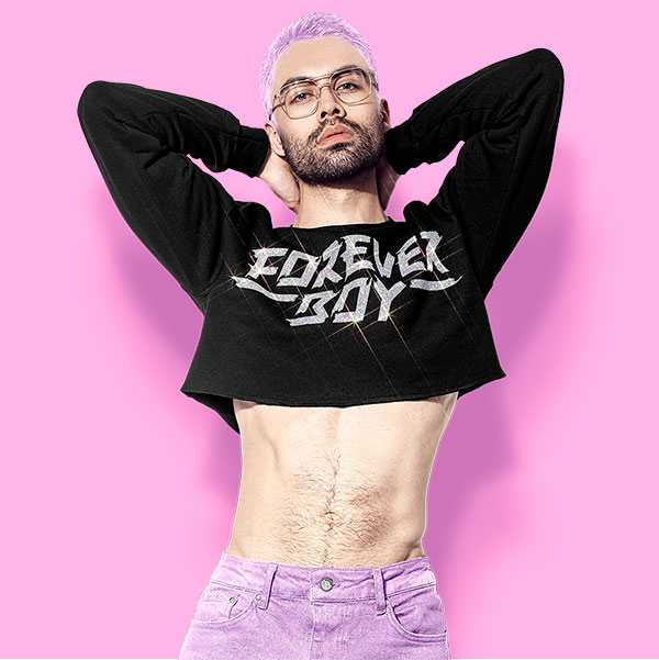 Forever boy crop-top (sudadera corta negra)