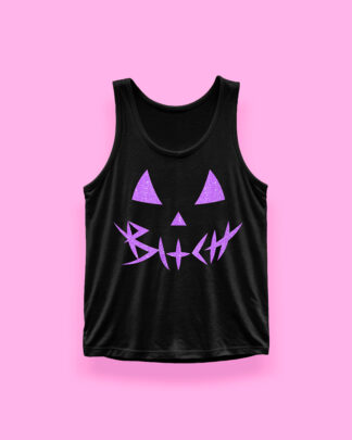 Halloween PUMPKIN PURPLE SUGAR (tank top negro)