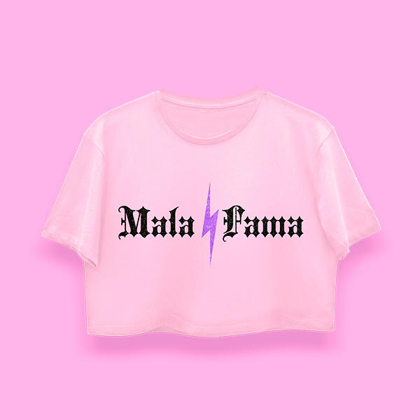 Mala fama crop-top (playera corta rosa) - Imagen 2