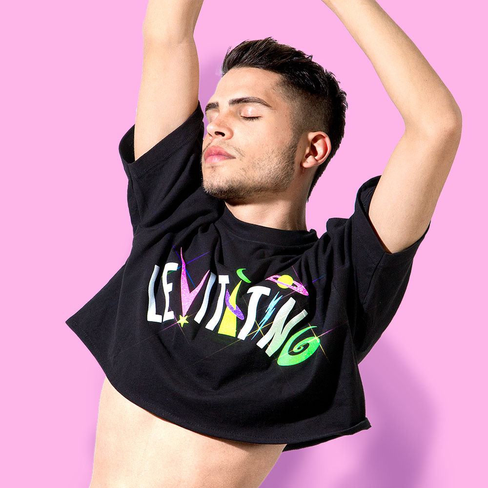 Levitating crop-top (playera corta negra)