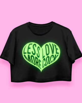 Less love, more cxck crop-top (playera corta negra)