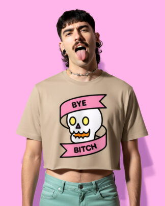 Halloween GOODBYE! crop-top (playera corta arena)