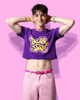 Daddy? crop-top (playera corta morada)