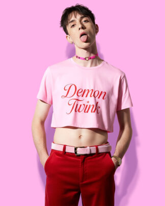 Demon tw!nk crop-top (playera corta rosa)