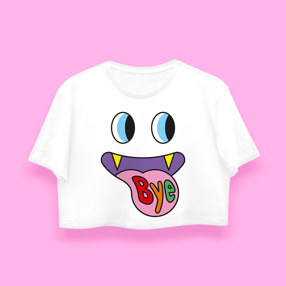 Halloween ghosting crop-top (playera corta blanca) - Imagen 2