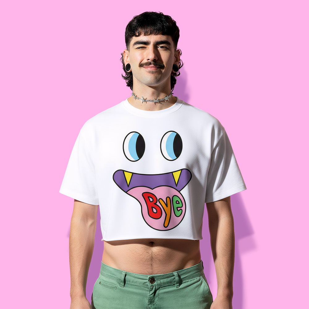 Halloween ghosting crop-top (playera corta blanca)
