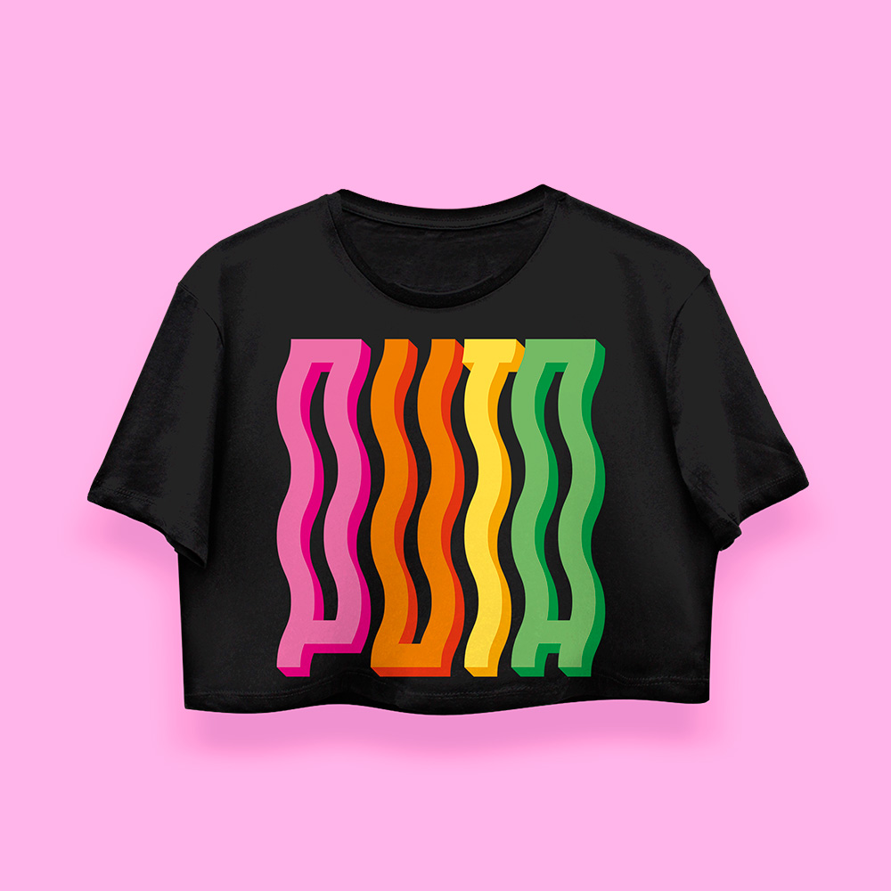 PXTA crop-top (playera corta negra)