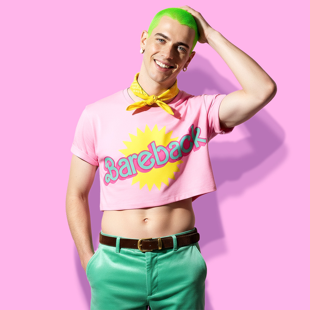 Barbie Bare crop-top (playera corta rosa)