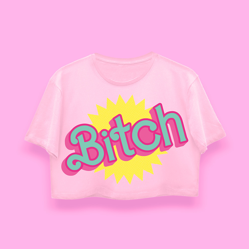 Barbie is a B crop-top (playera corta rosa) - Imagen 2