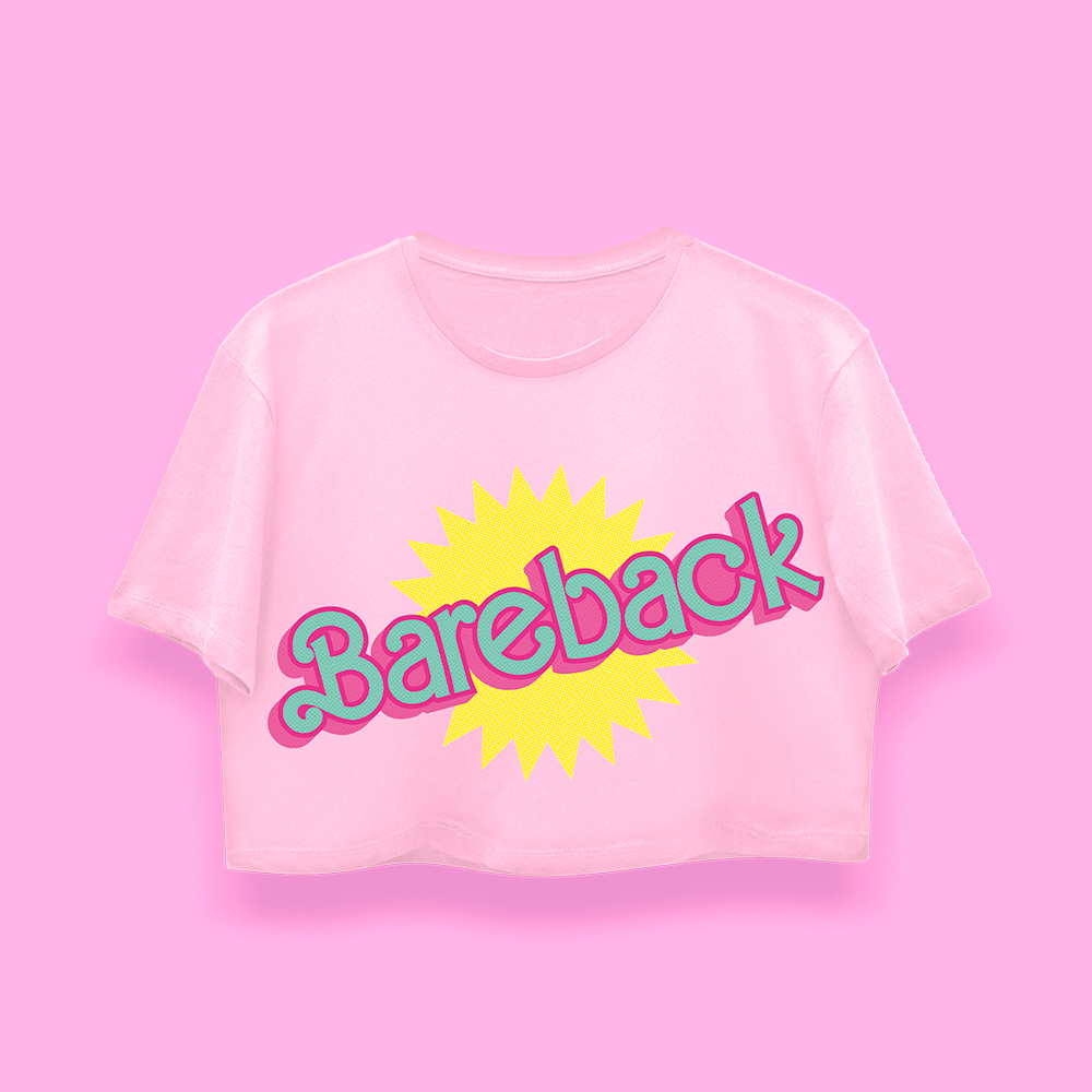 Barbie Bare crop-top (playera corta rosa) - Imagen 2
