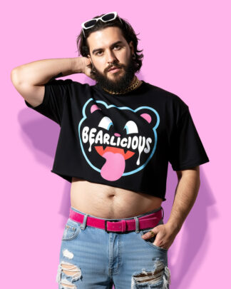 Bearlicious black crop-top (playera corta negra)