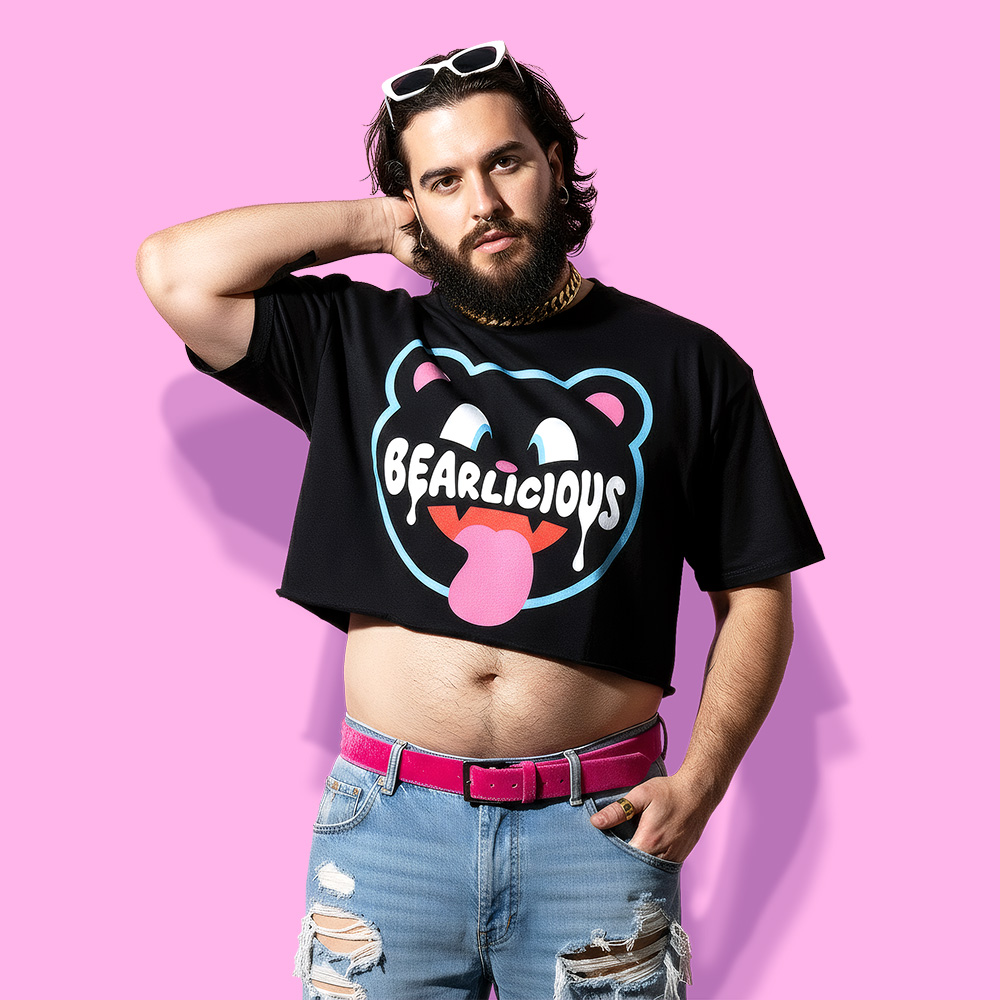 Bearlicious black crop-top (playera corta negra)