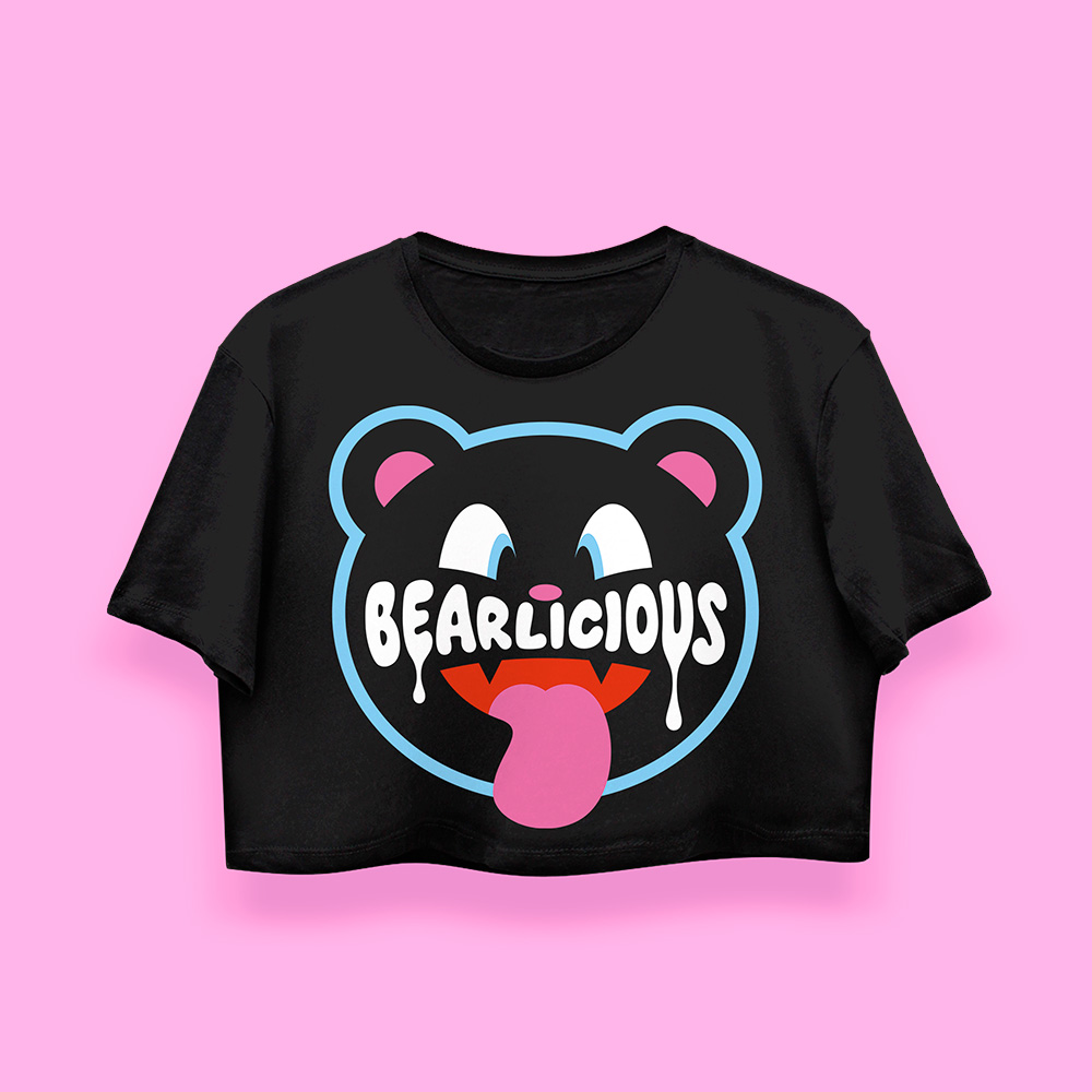 Bearlicious black crop-top (playera corta negra) - Imagen 2
