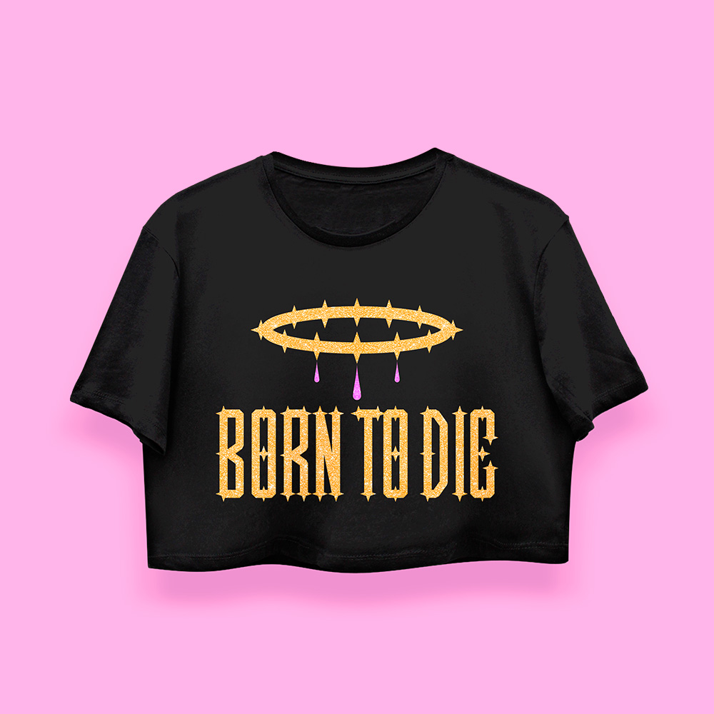 Lana del Rey Born to die crop-top (playera corta negra)