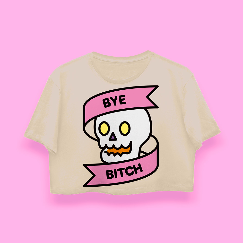 Halloween GOODBYE! crop-top (playera corta arena) - Imagen 2