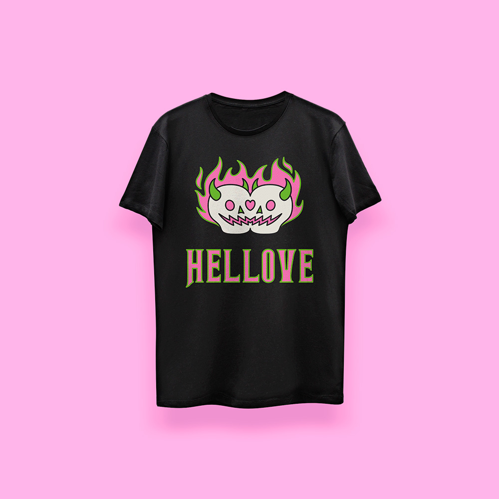 Halloween HELLove (playera negra) - Imagen 2