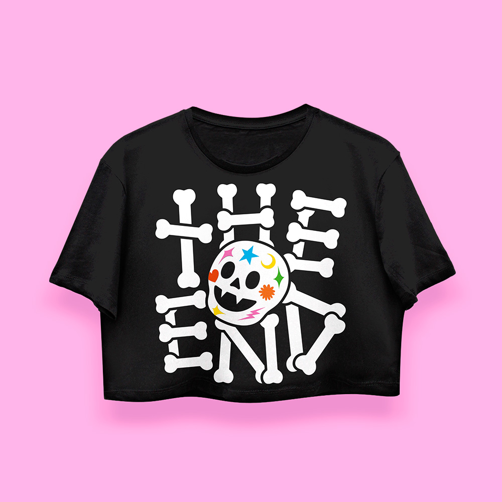 Halloween The end crop-top (playera corta negra) - Imagen 2