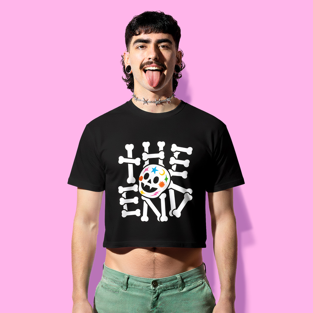 Halloween The end crop-top (playera corta negra)
