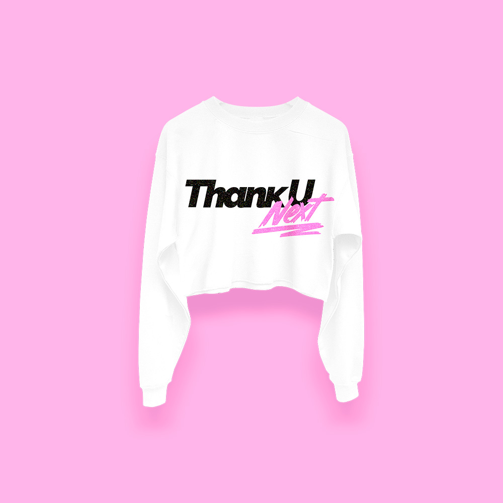 Ariana Grande Thank u, next crop-top (sudadera corta blanca) - Imagen 2