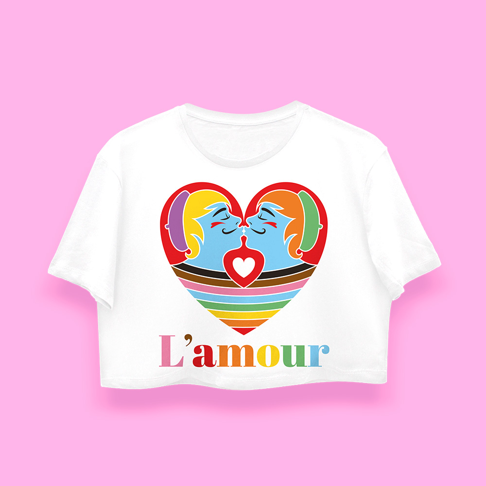 L'AMOUR crop-top (playera corta blanca) - Imagen 2
