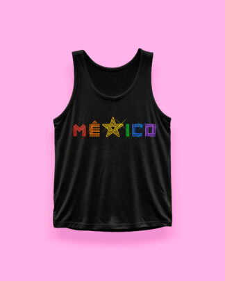 México arcoíris (tank top negro)