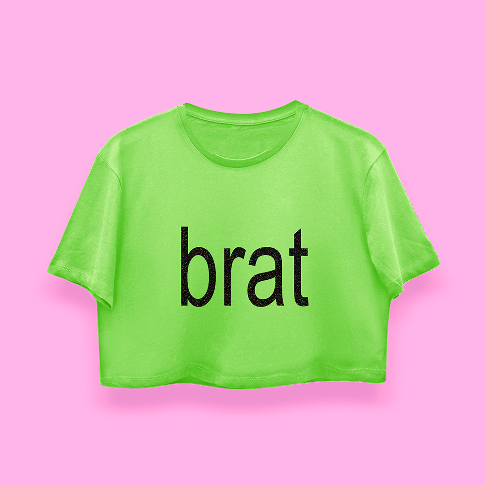 brat crop-top (playera corta verde neón) - Imagen 2