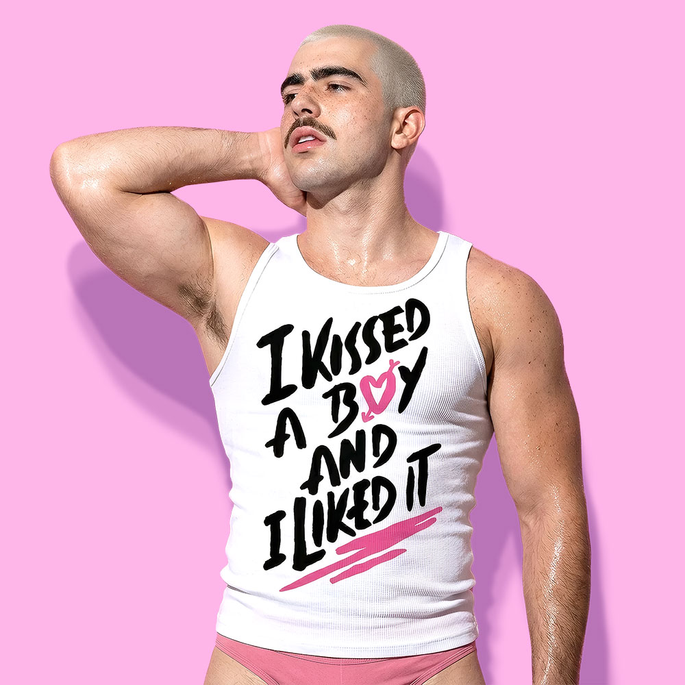 I kissed a boy (tank top blanco) - Imagen 2