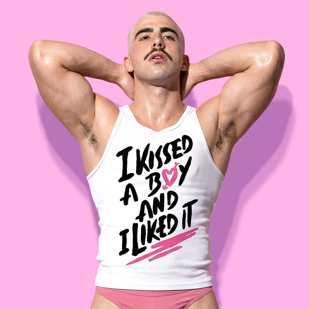 I kissed a boy (tank top blanco)