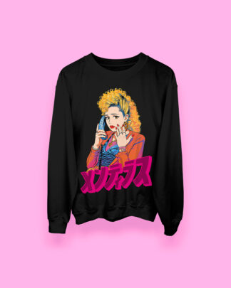 Mentiras (pobre secretaria) black [japanese] (sudadera negra)