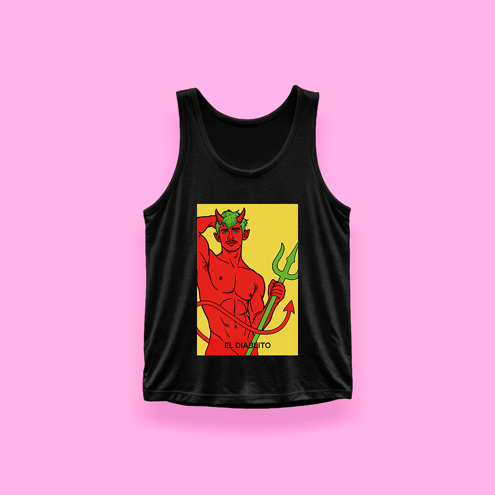 Lotería EL DIABLITO (tank top negro)