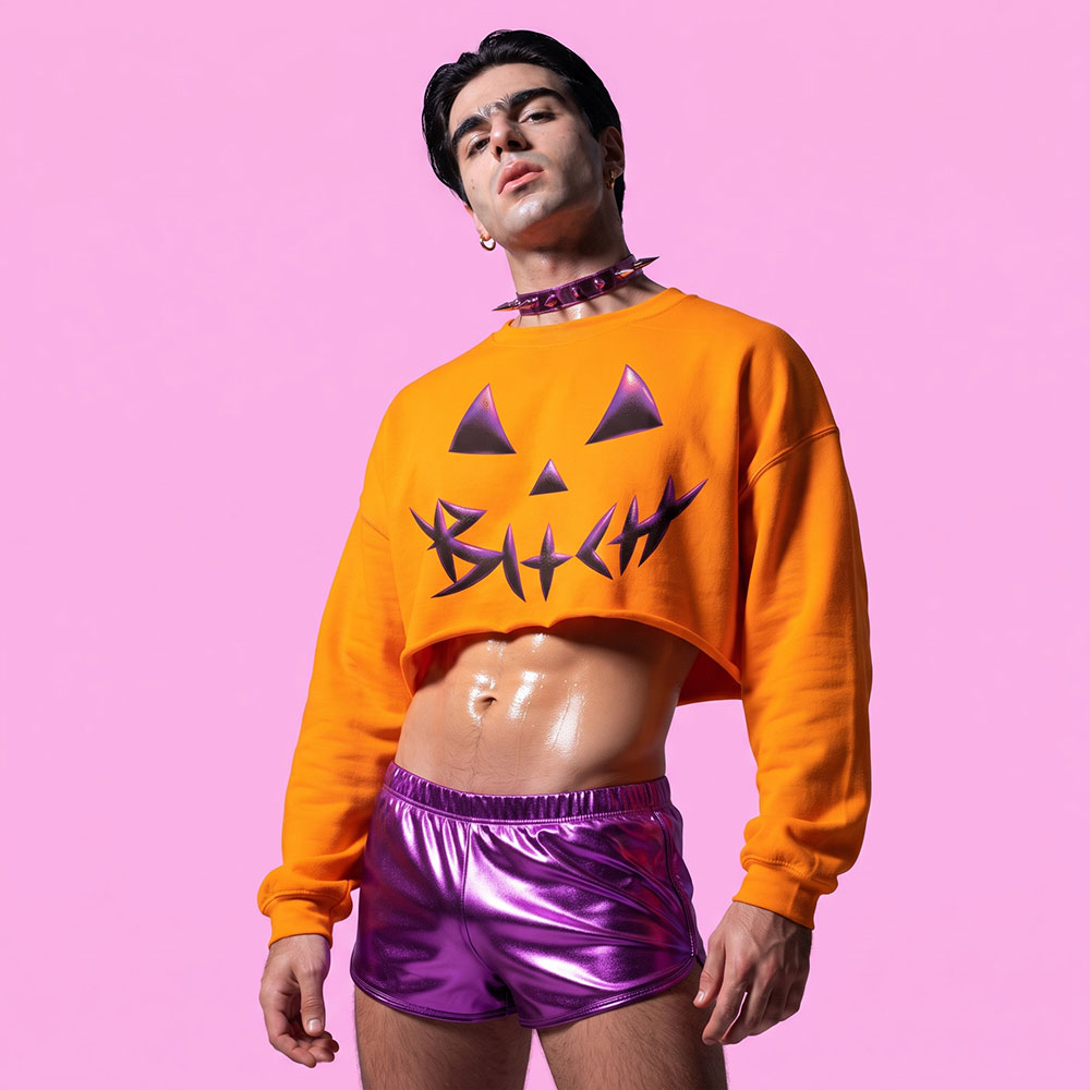 Halloween PUMPKIN ORANGE crop-top (sudadera corta naranja)