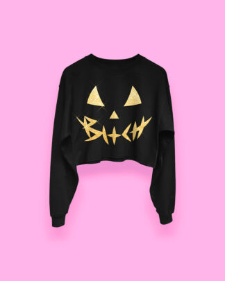 Halloween PUMPKIN GOLD crop-top (sudadera corta negra)