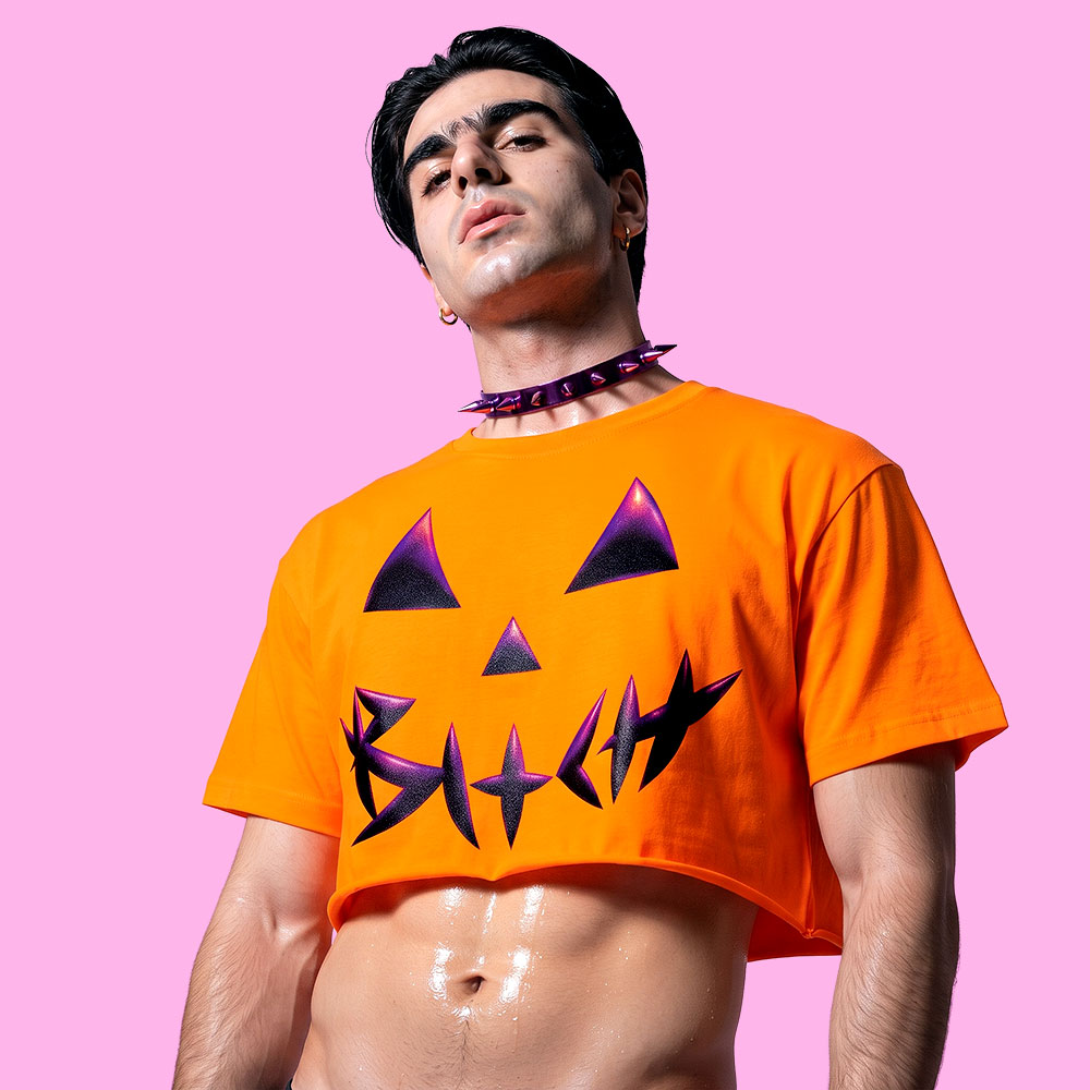 Halloween PUMPKIN ORANGE crop-top (playera corta naranja)
