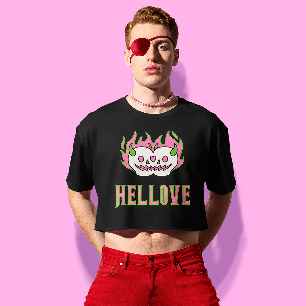 Halloween HELLove crop-top (playera corta negra)