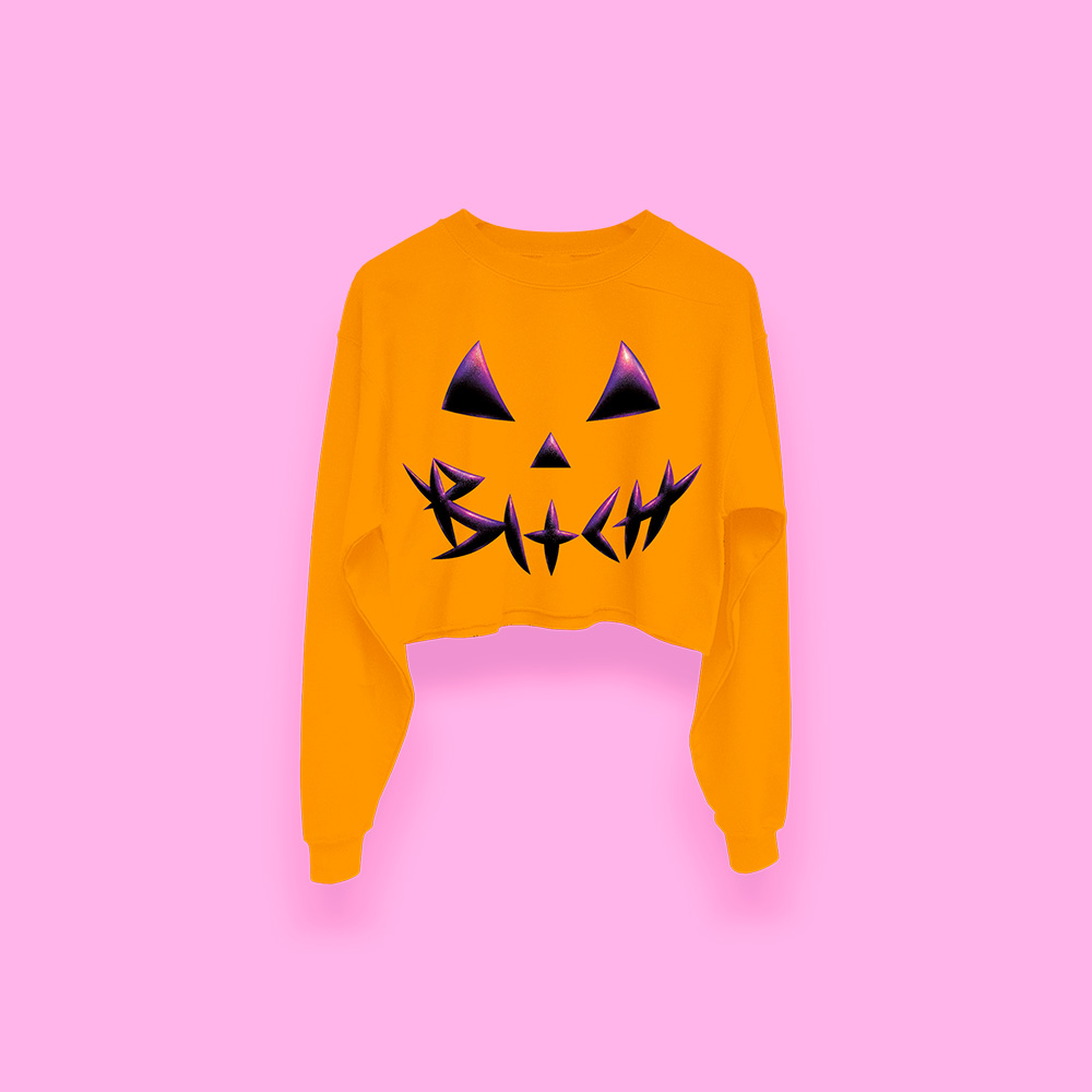 Halloween PUMPKIN ORANGE crop-top (sudadera corta naranja) - Imagen 2