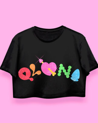 Q-lona crop-top (playera corta negra)