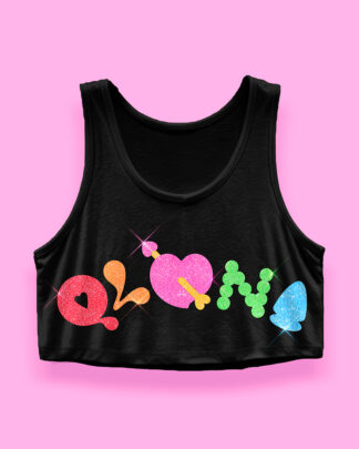 Q-lona crop-top (tank top corto negro)