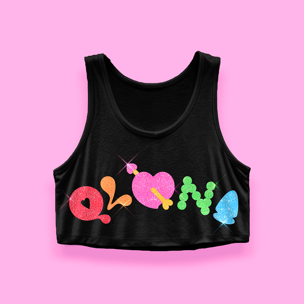 Q-lona crop-top (tank top corto negro)