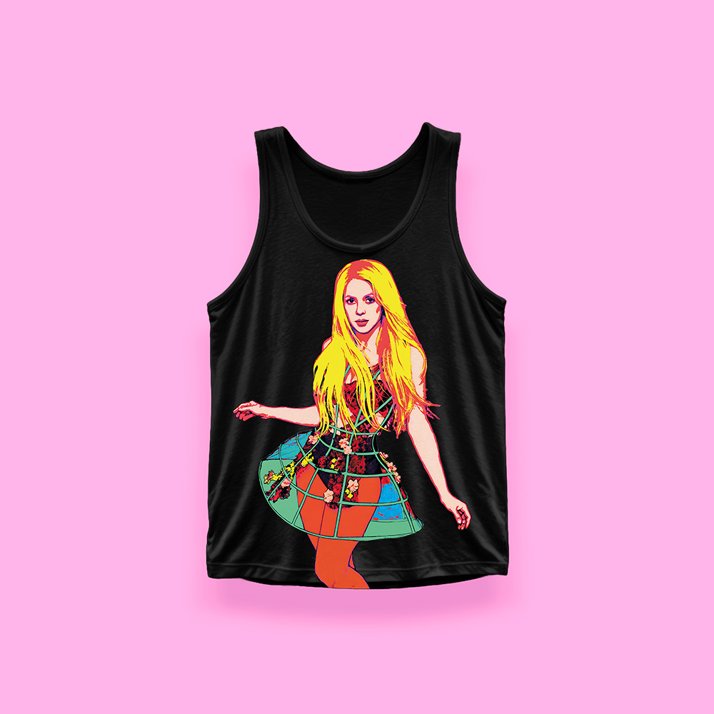 Shakira pop-art (tank top negro)