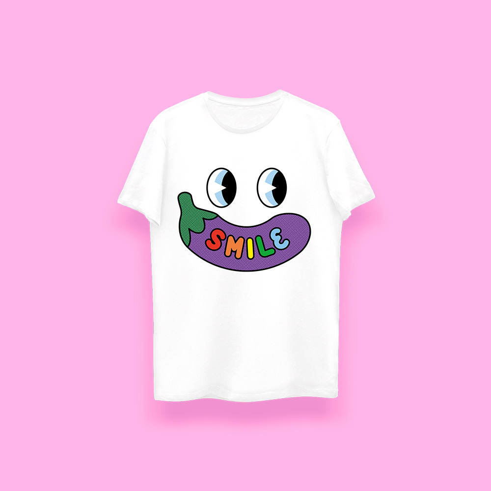 Smile berenjena (playera blanca) - Imagen 2