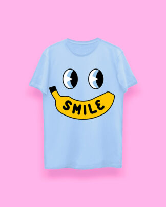 Smile banana (playera azul cielo)