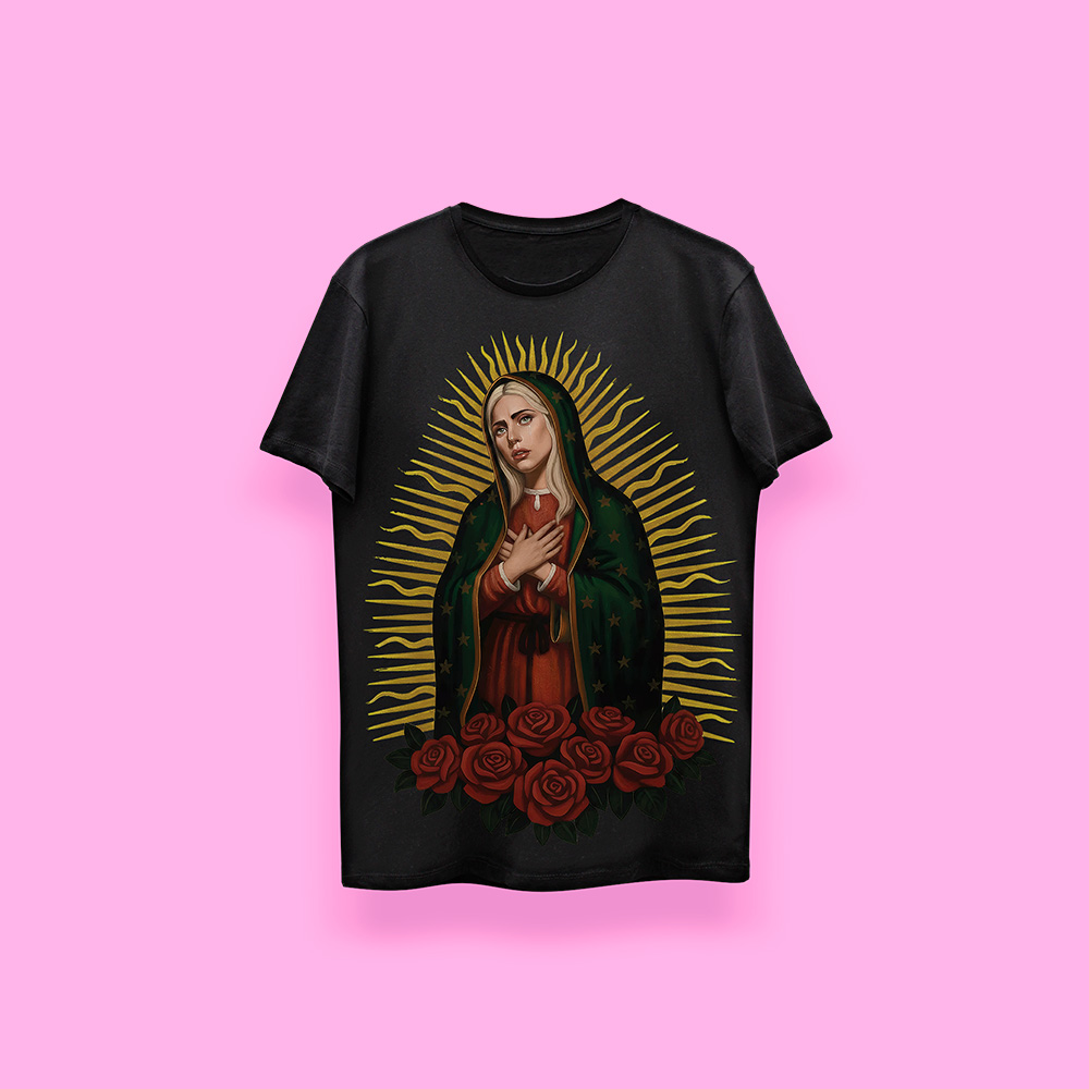 Lady Gaga VIRGEN DE GUADALUPE (playera negra)